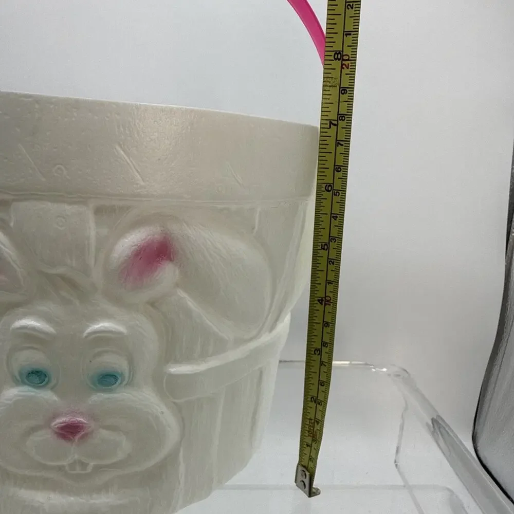 Vintage Empire Plastics Easter Basket Bucket Pail Bunny Blow Mold Quick Ship⬇️